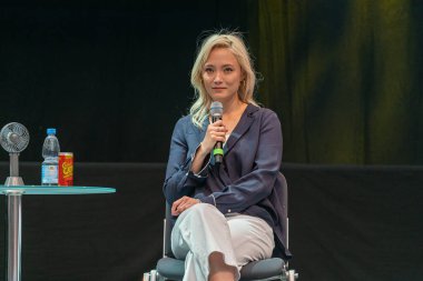 STUTTGART, GERMANY - 29 Haziran 2019: Pom Klementieff (* 1986, Fransız aktris) Comic Con Germany Stuttgart, iki günlük hayran toplantısı