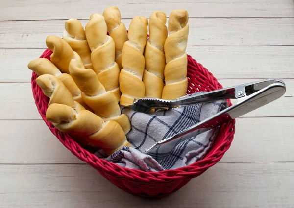 意大利面包Crocetta Ferrarese 费拉拉的传统面包 也被称为 Coppia Ferrarese Ciopa Ciupeta Pane Ferrarese — 图库照片