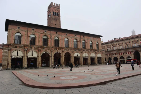 stock image Bologna - Italy - December 30, 2021: The Crescentone floor in Piazza Maggiore. Bologna, Italy