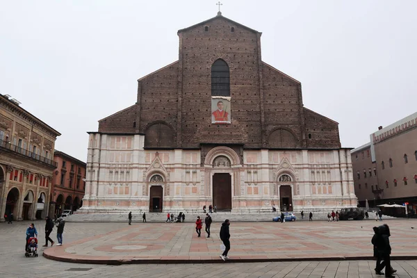 Bologna Italy Грудня 2021 Facade Historic Basilica San Petronio Bologna — стокове фото
