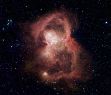 Kelebek Nebulası W40. Bu görüntünün elementleri NASA tarafından döşendi..