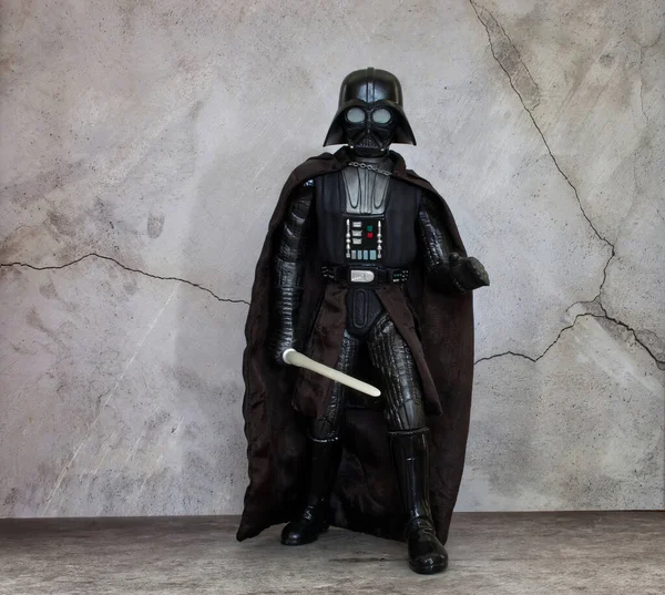 Bologna Italy December 2022 Darth Vader Costume Replica Light Saber — Stock Photo, Image