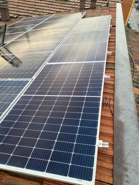 Solar Panels for renewable electrical energy production. Alternative energy concept