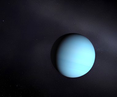 Planet Uranus. Background full of stars