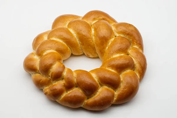Traditionelles Italienisches Brot Corona Pasqua Osterkranz Isoliert Auf Weißem Hintergrund — Stockfoto