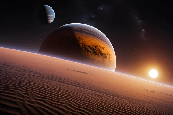 Экзопланета Открытом Космосе Внеземная Солнечная Система — стоковое фото