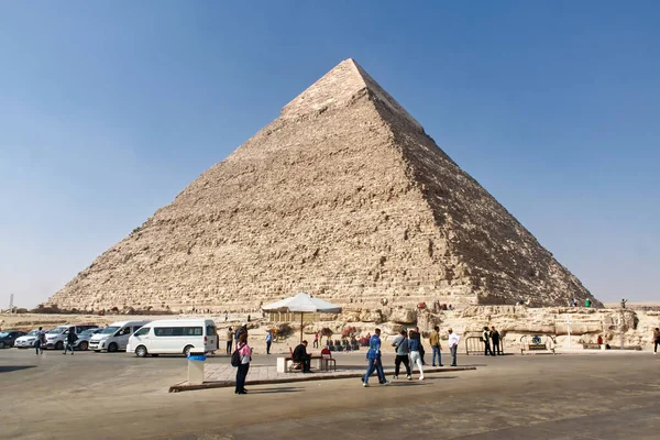 Pirâmide Khafre Chephren Planalto Giza Pirâmides Históricas Egito — Fotografia de Stock