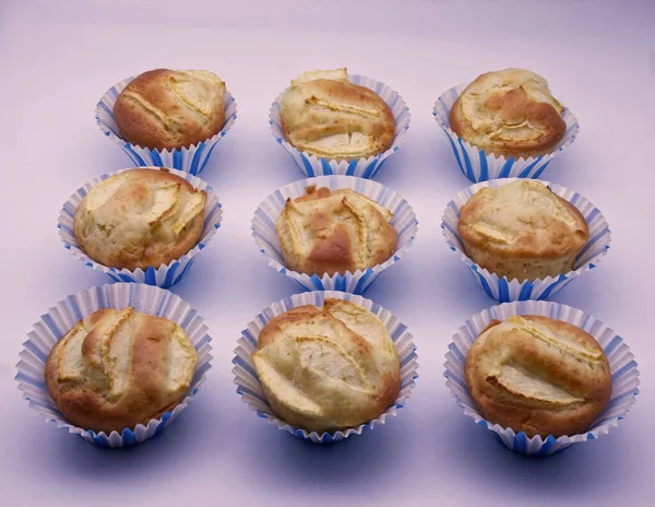 Muffin Mele Fresche Isolato Sfondo Bianco — Foto Stock