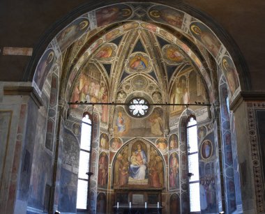 Padova - İtalya - 8 Ağustos 2022: Kutsanmış Belludi Kilisesi Bazilika 'nın içinde. Padua, İtalya
