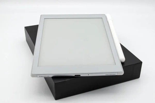 Leitor Tablet Ebook Isolado Fundo Branco — Fotografia de Stock