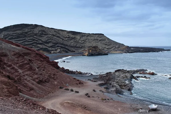 stock image Landscape in Tropical Volcanic Canary Islands, Lanzarote, Spain.