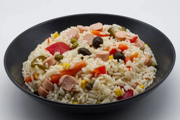 Cold Rice Salad Concept Healthy Summer Food — Stock Photo, Image