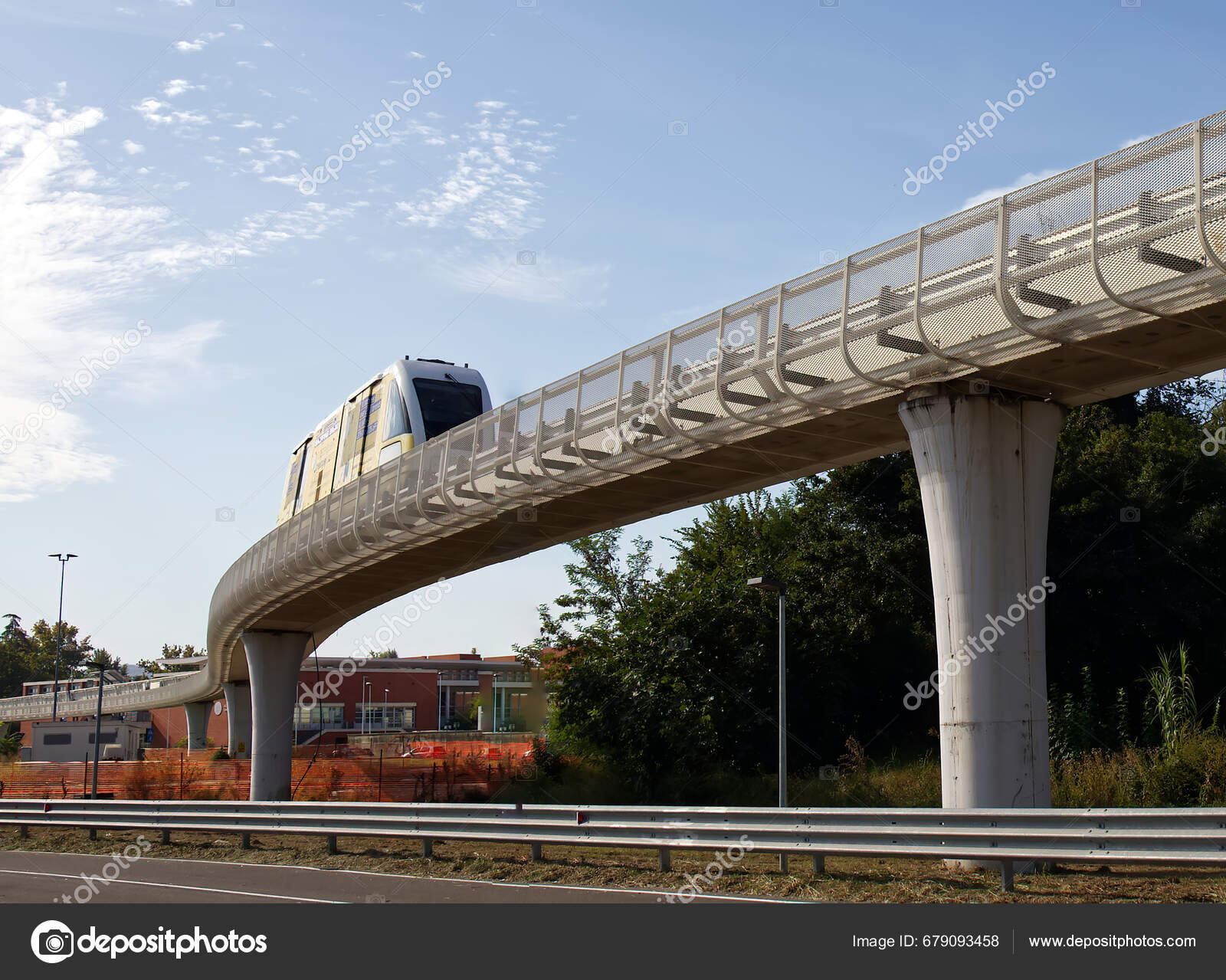 Bologna Italy September 2023 Elevated Electric Monorail People Mover