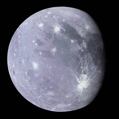Ganymede. Jüpiter 'in en büyük uydusu.