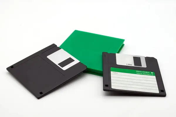 Floppy disk of 1.4 megabytes isolated on white background.