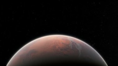 Mars gezegeninin yanındaki uzay sahnesi. 4 bin. Evren bilimi astronomisi