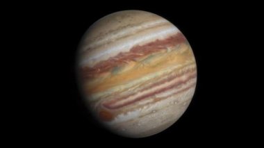 Jüpiter gezegeni kendi yörüngesinde dönüyor. Evren bilimi astronomisi.