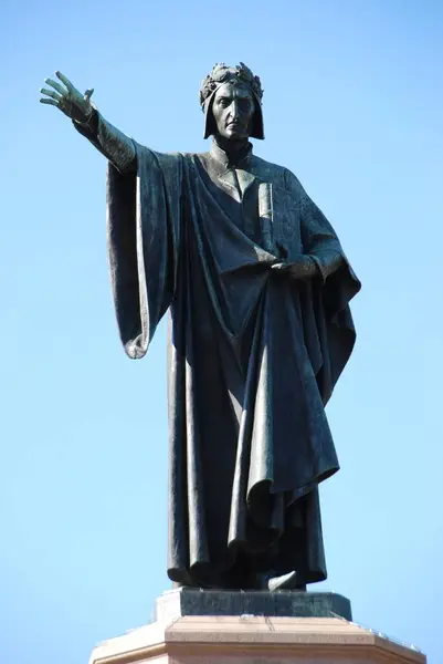 stock image Trento - Italy: April 11, 2022: Monument dedicated to the famous poet Dante Alighieri