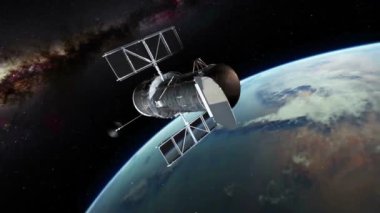 Yörüngedeki Hubble Uzay Teleskopunu gösteren animasyon.