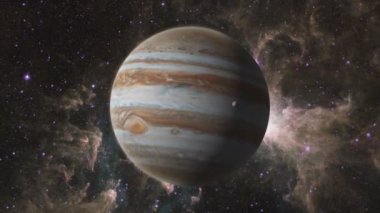 Jüpiter dış uzayda dönüyor.