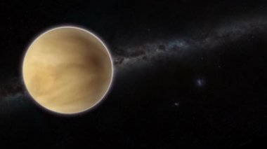 Venüs güneş sistemi uzayında yörüngede dönüyor.