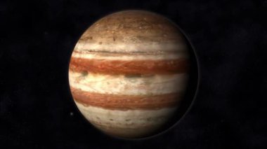 Sinematik Jüpiter gezegeni uzayda dönüyor.