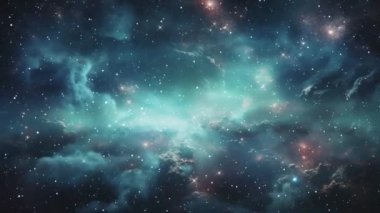 Işıl ışıl yıldızlı derin uzay nebulası.