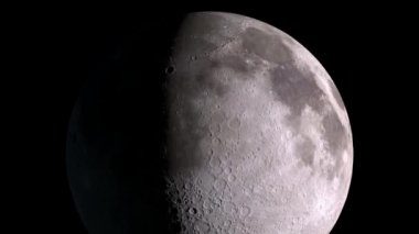 Dönüşümlü olarak Ay yüzeyinin 4K uçuşu.