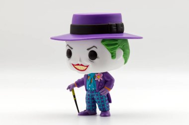 Bologna - İtalya - 29 Nisan 2025: Funko Pop 'un Joker koleksiyonluk plastik figür filmi.