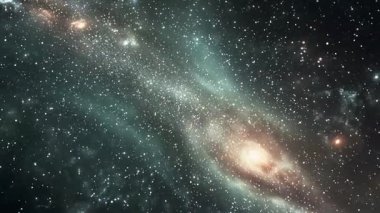 Dış uzayda bir yıldız alanını tasvir eden animasyon.