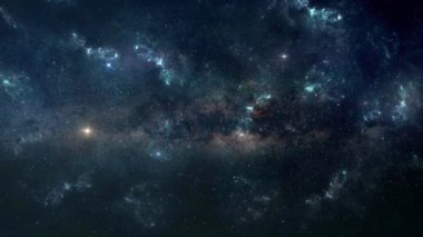 Dış uzayda bir yıldız alanını tasvir eden animasyon.