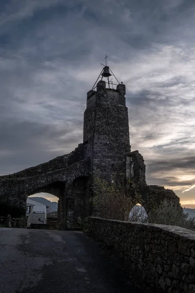 View on ruins at sunset when visiting la Begude de Mazenc in France