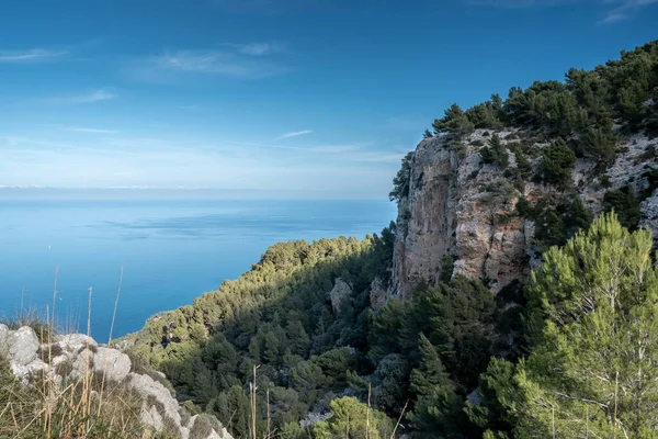 Mesmerizing views from the overhanging cliffs of the coastline of Mallorca in Spain