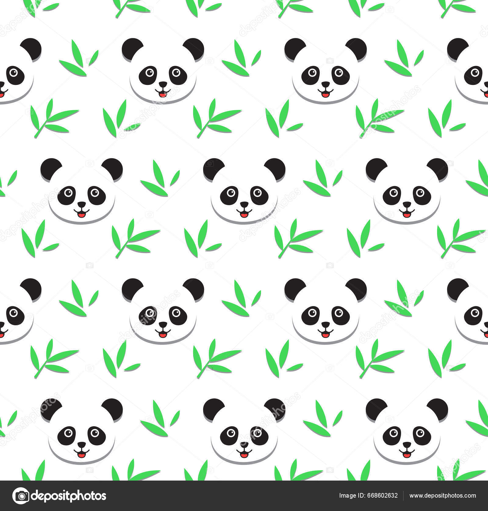 Panda bonito sem costura de fundo, ilustração vetorial de ursos