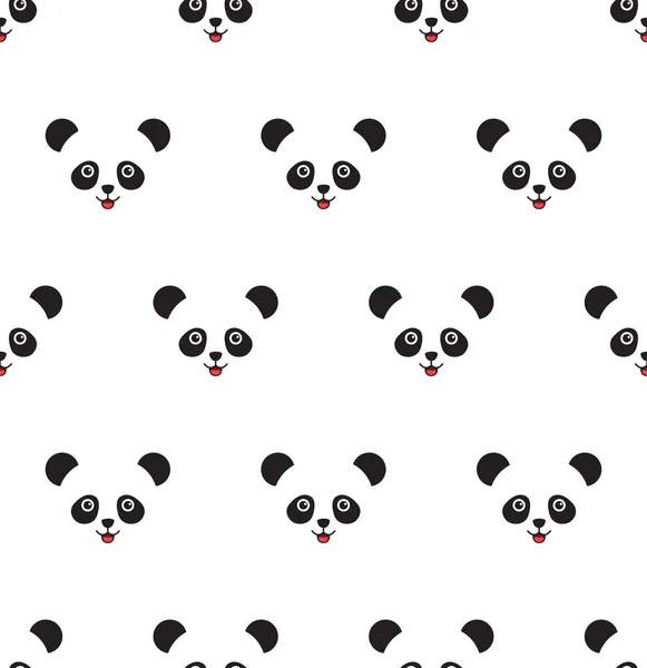 Panda Urso Fundo Branco Crianças Kawaii Animal Design Padrão Sem — Vetor de Stock