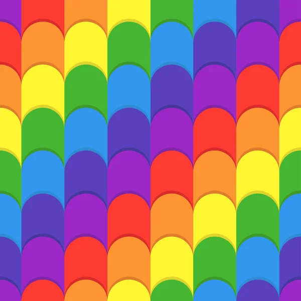 Geometrisch Naadloos Patroon Vorm Van Regenboog Gekleurde Kleurrijke Golven — Stockvector