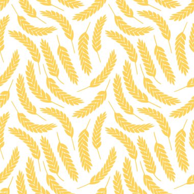 Buğday, pirinç ve yulaf gibi desenler. Fırın paketleri, fırın ürünleri vs. için organik arkaplan