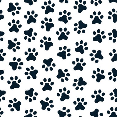 Kedi ayak izi deseni tasarım duvar kağıdı, ambalaj kağıdı, arkaplan, kumaş için uygun.