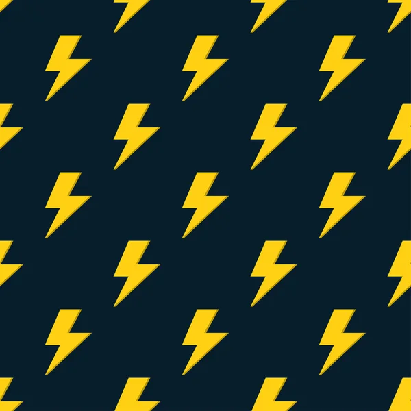 Yellow Lightning Patternrepeating Simple Graphic Lightning Lightning Icon Flat Pattern — Stock Vector