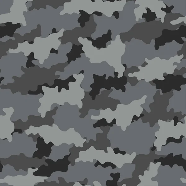 Abstrait Gris Camouflage Motif Sans Couture Vecteur Moderne Backgound Militaire — Image vectorielle