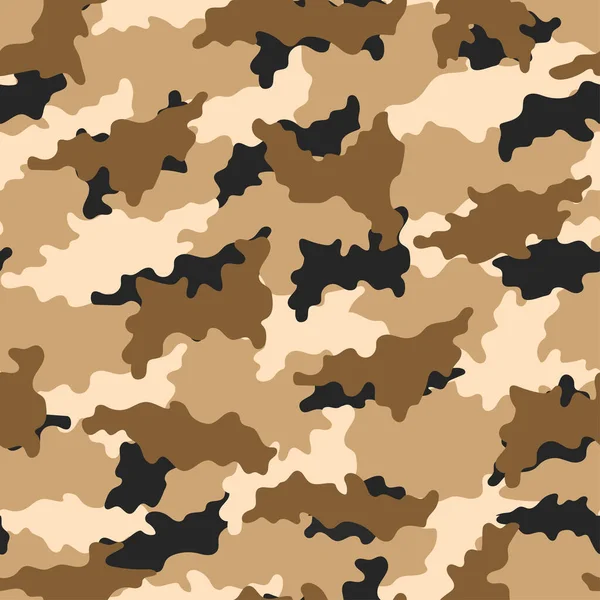 Abstract Desert Camouflage Seamless Pattern Vector Modern Military Backgound Template — Stock Vector
