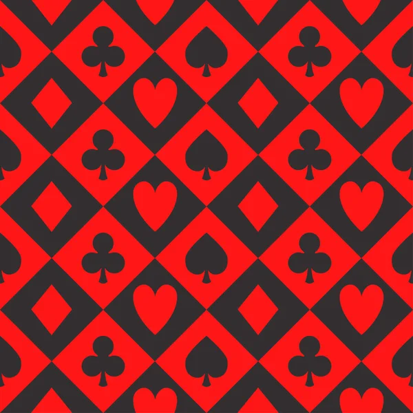 Modello Carta Poker Sfondo Del Casinò Vettoriale Senza Soluzione Continuità — Vettoriale Stock