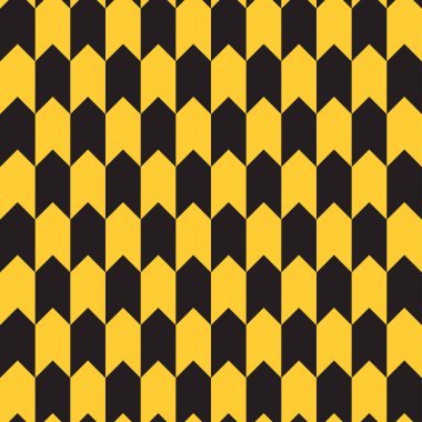 Siyah ve sarı renklerde kusursuz tekrarlayan geometrik desen