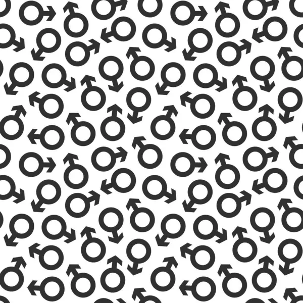  Beyaz arka planda siyahlı erkek sembolünün kusursuz yinelenen deseni.