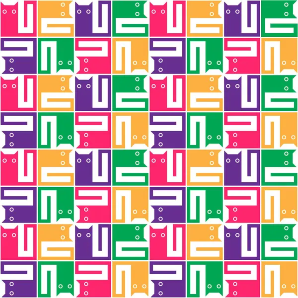 Soyut biçimdeki renkli kedilerin kusursuz tekrarlama deseni