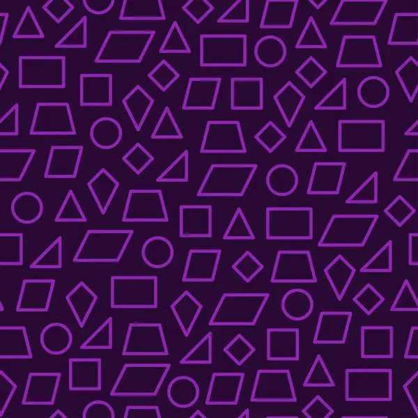 Koyu mor arkaplanda çeşitli mor çizgili şekillerin pürüzsüz deseni