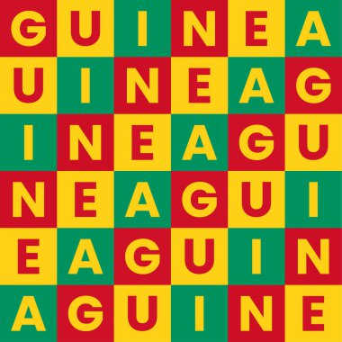 Kırmızı, sarı ve yeşil renklerde ekose bir arka planı olan kusursuz bir Gine deseni.