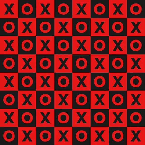 Kırmızı ve siyah ekose arkaplan ile xoxo kusursuz desen