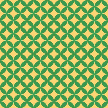 Yeşil arka planda altın rengi geometrik kusursuz desen