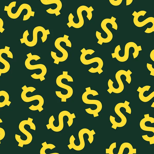 Dolar işareti koyu yeşil arka planda altın desenli.